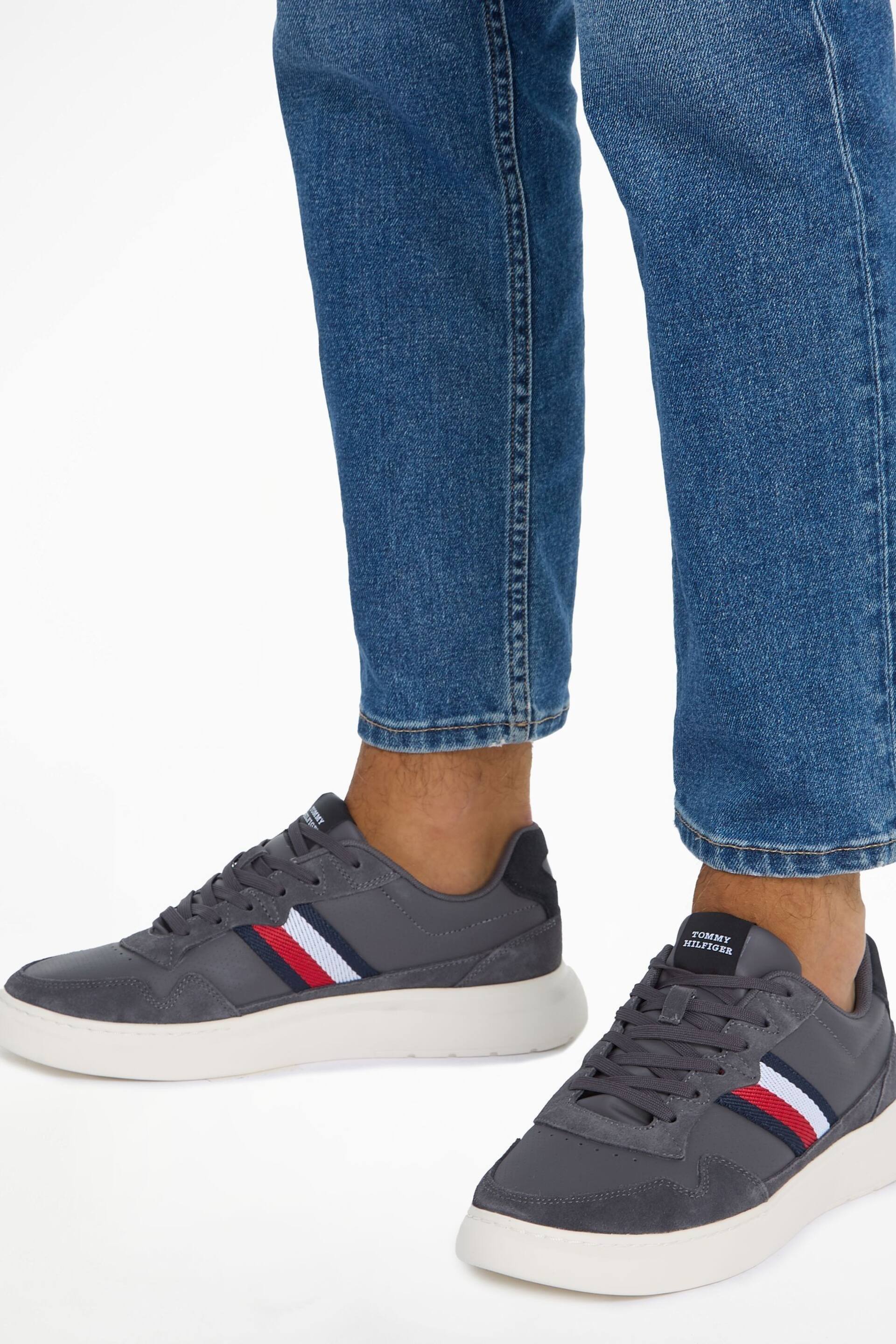 Tommy Hilfiger Silver Mix Stripes Sneakers - Image 5 of 5