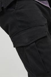 JACK & JONES Black Slim Leg Cuffed Cargo Trousers - Image 5 of 6