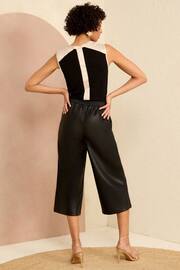 Love & Roses Black Petite Faux Leather Culotte Trousers - Image 3 of 4