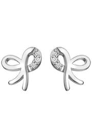 Hot Diamonds Silver Tone Ribbon Earrings - Image 2 of 3
