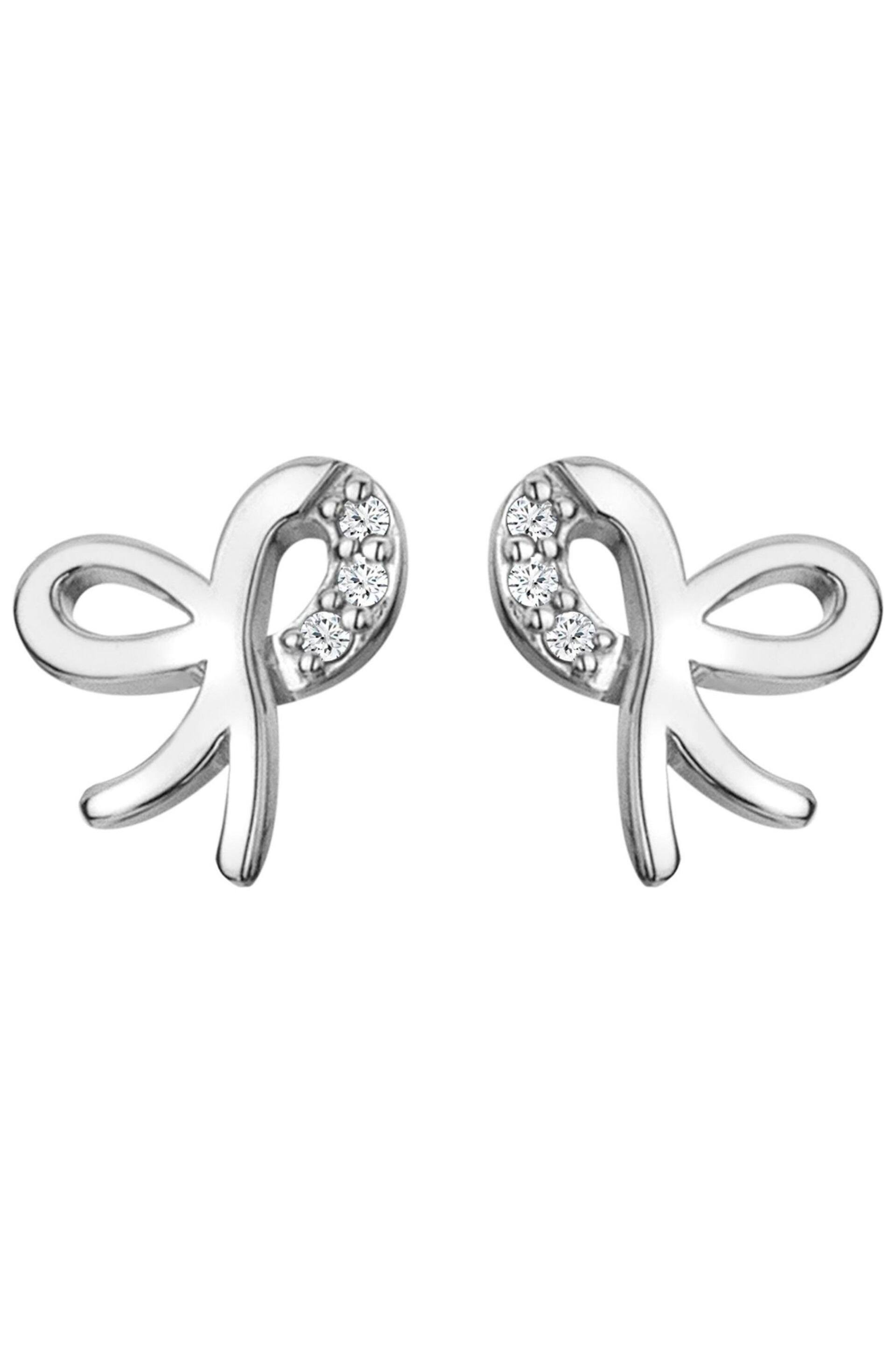 Hot Diamonds Silver Tone Ribbon Earrings - Image 2 of 3