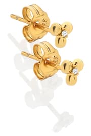 Hot Diamonds Gold Tone Petal Stud Earrings - Image 1 of 3
