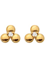 Hot Diamonds Gold Tone Petal Stud Earrings - Image 2 of 3