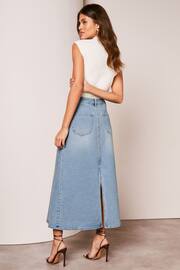 Lipsy Light Wash Denim Maxi Skirt - Image 2 of 4