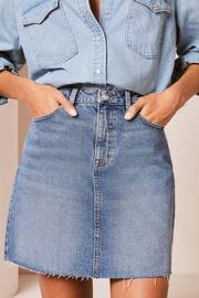 Lipsy Blue Petite Denim High Waist Mini Skirt - Image 4 of 4