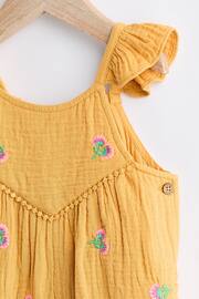 Ochre Yellow Embroidered Baby Woven Jumpsuit (0mths-3yrs) - Image 2 of 6