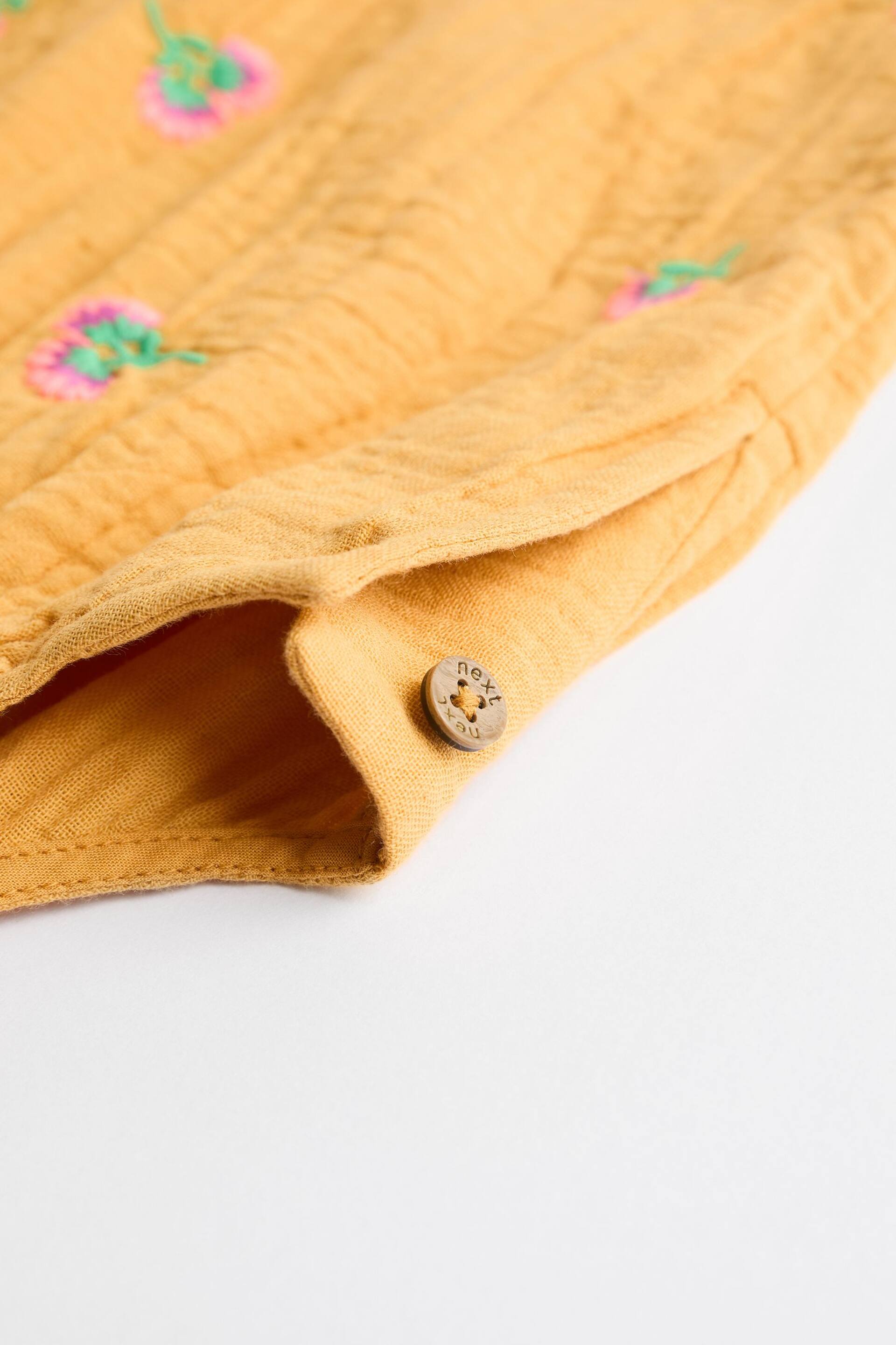 Ochre Yellow Embroidered Baby Woven Jumpsuit (0mths-3yrs) - Image 4 of 6