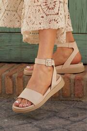 Linzi Cream Kara Two-Part Footbed Sandals - Image 1 of 5