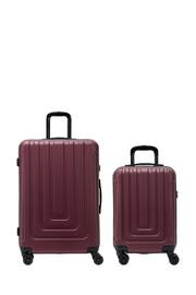 Flight Knight Medium & Large Check-In Hold Luggage Hardcase Travel Blue Suitcases Set Of 2 - Image 1 of 1