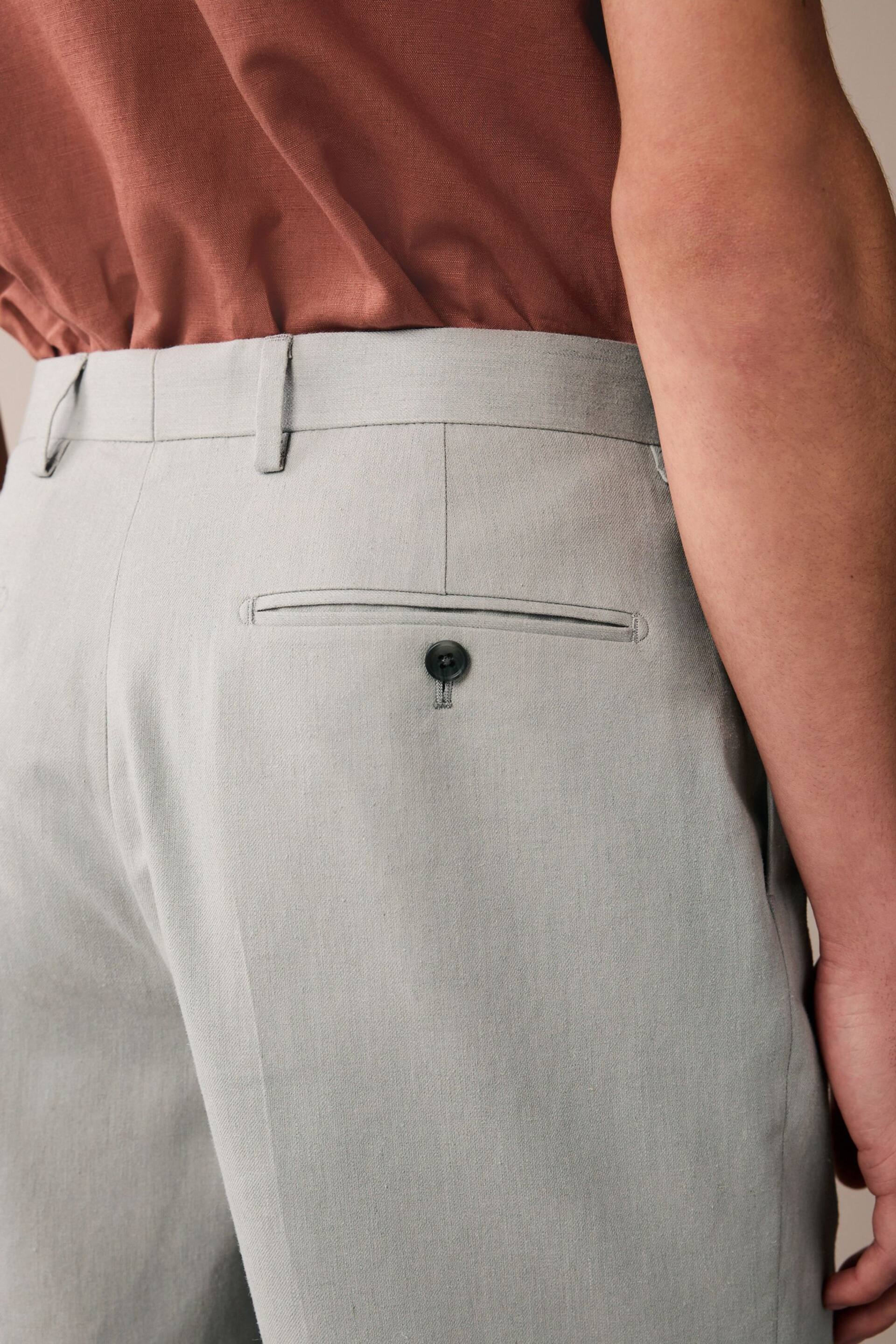 Light Grey Linen Shorts - Image 4 of 5