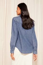 Friends Like These Mid Blue Western Button Through Denim Shirt - Image 4 of 4