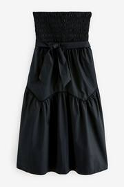 Black Shirred Bandeau Midi Summer Dress - Image 5 of 6