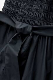 Black Shirred Bandeau Midi Summer Dress - Image 6 of 6