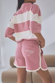self. Pink Stripe Short Loungewear Set - Image 4 of 6