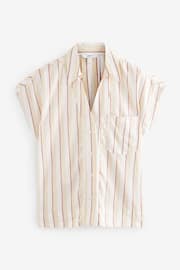 Neutral Stripe Short Sleeve Cotton Shirt - Image 5 of 6