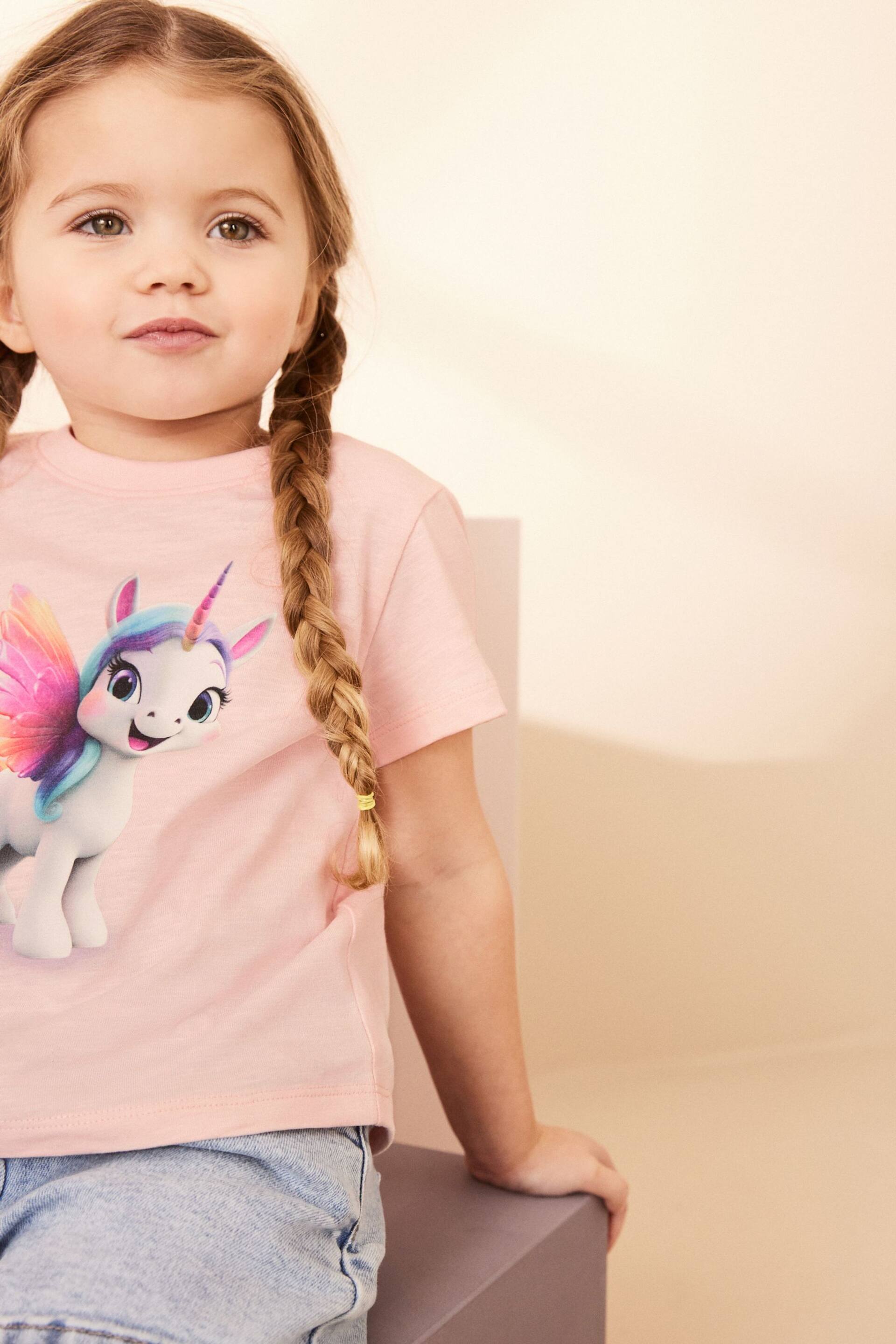 Pink Unicorn Short Sleeve T-Shirt (3mths-7yrs) - Image 4 of 7