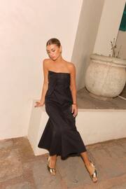 Black Bow Bandeau Midi Dress - Image 1 of 6