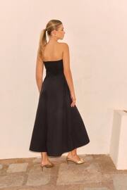 Black Bow Bandeau Midi Dress - Image 3 of 6