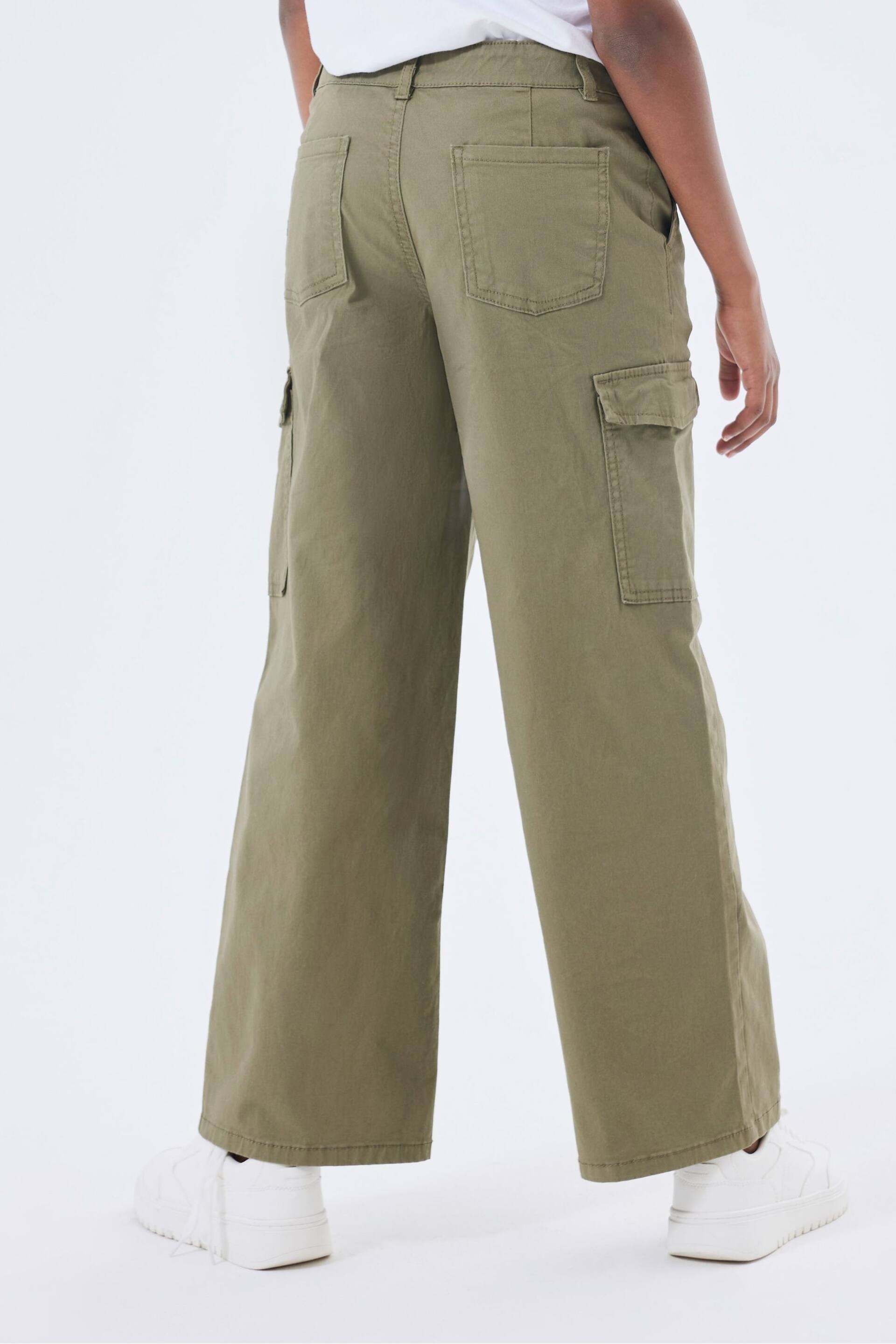 Name It Green Wide Leg Cargo Trousers - Image 2 of 4