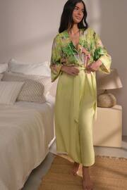 Lime Green Floral Lightweight Robe - Image 3 of 8