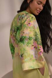 Lime Green Floral Lightweight Robe - Image 6 of 8