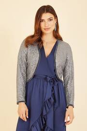 Yumi Silver Sequin Bolero Cardigan - Image 1 of 5