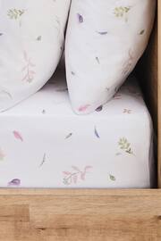 White Petal 100% Cotton Printed Fitted Sheet And Pillowcase Set - Image 2 of 2