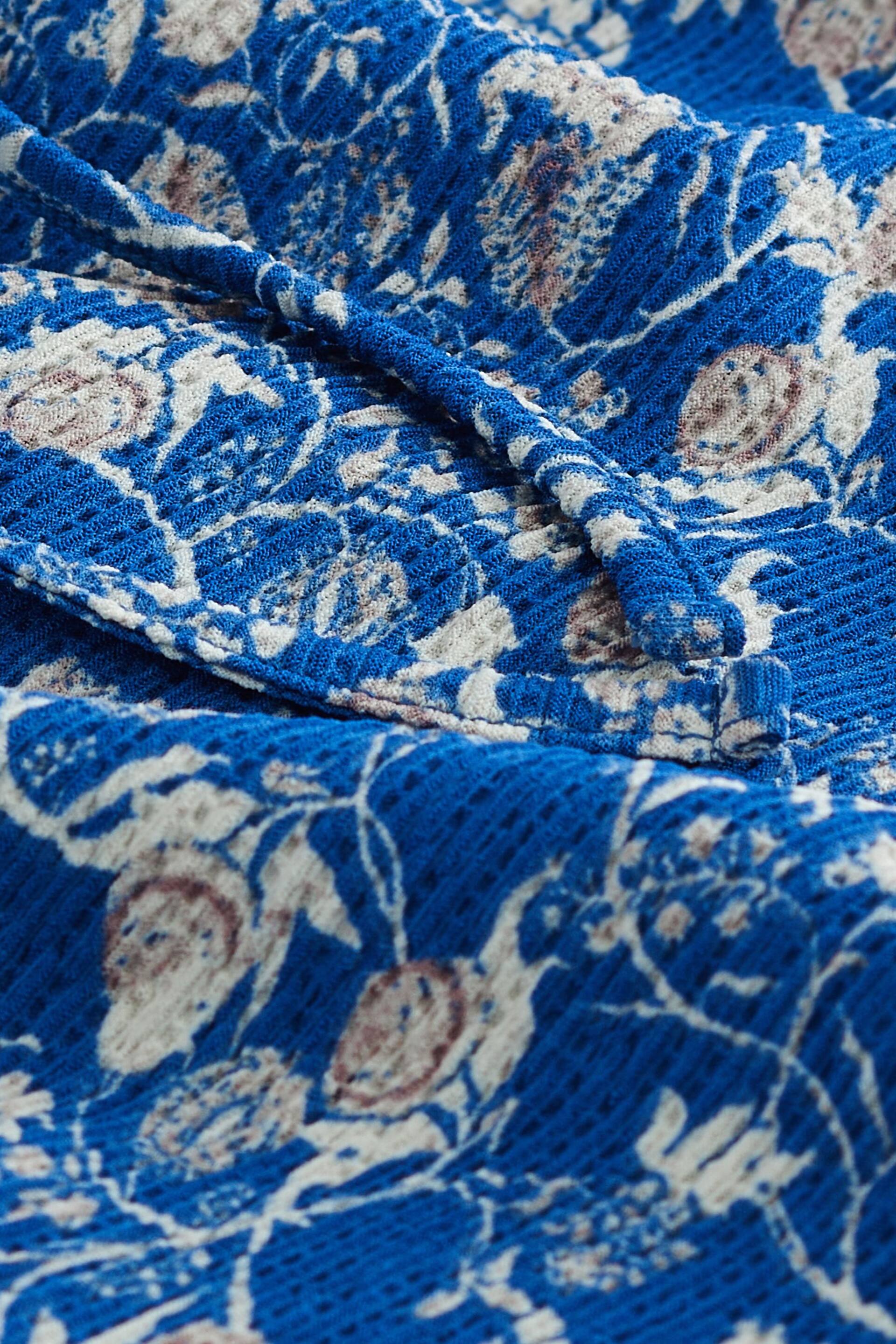 Blue Floral Print Elasticated Waist Summer Jersey Skort - Image 5 of 5