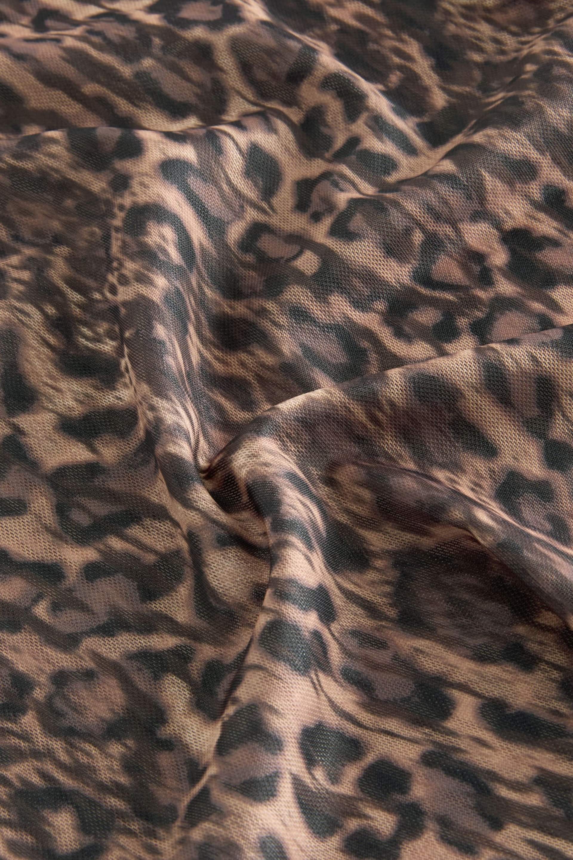 Leopard Animal Short Sleeve Mesh Top - Image 6 of 6