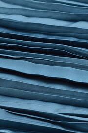Teal Blue Plissé Woven Mix Short Sleeve Top - Image 6 of 6