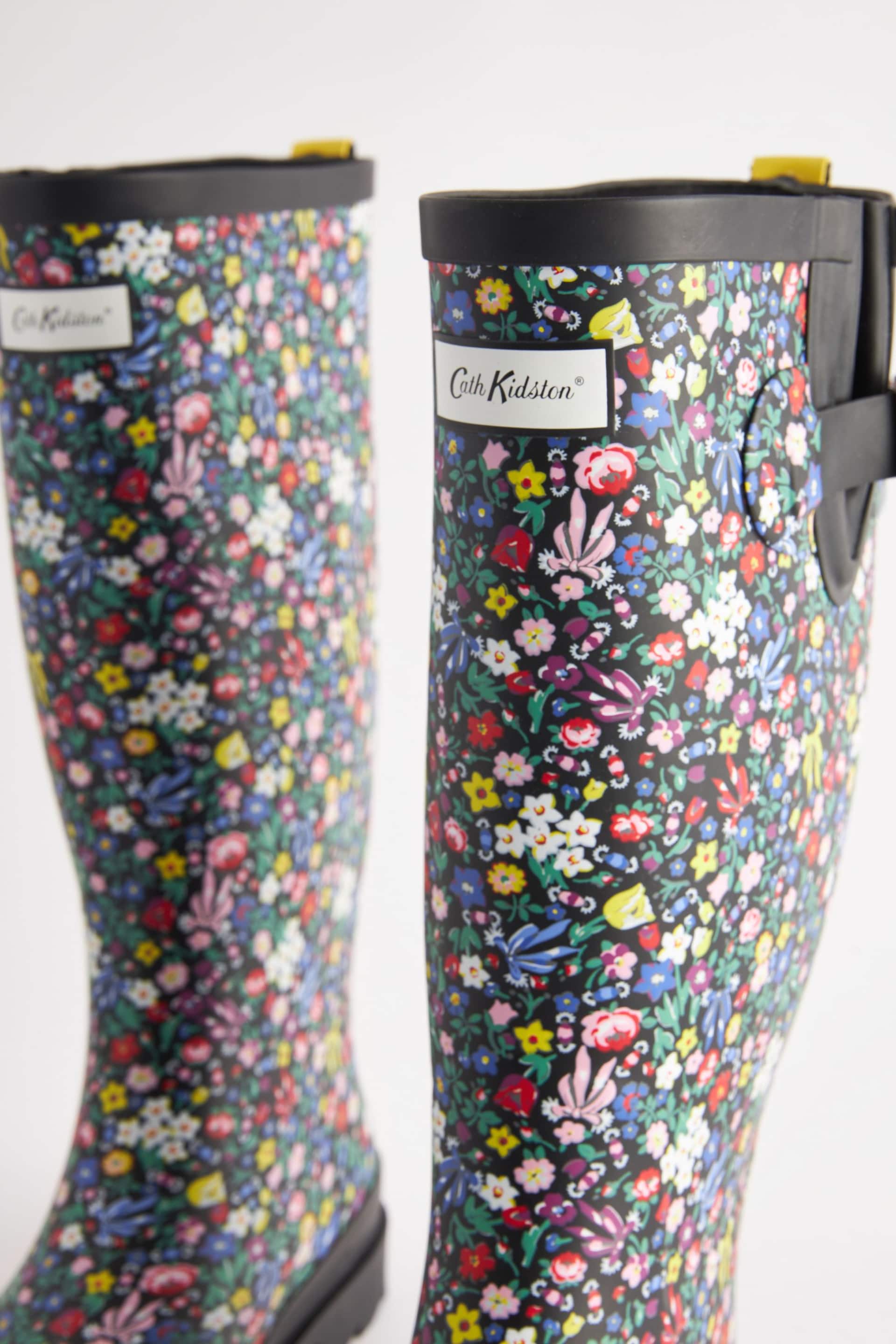 Cath Kidston Black Ditsy Floral Tall Wellies - Image 3 of 7