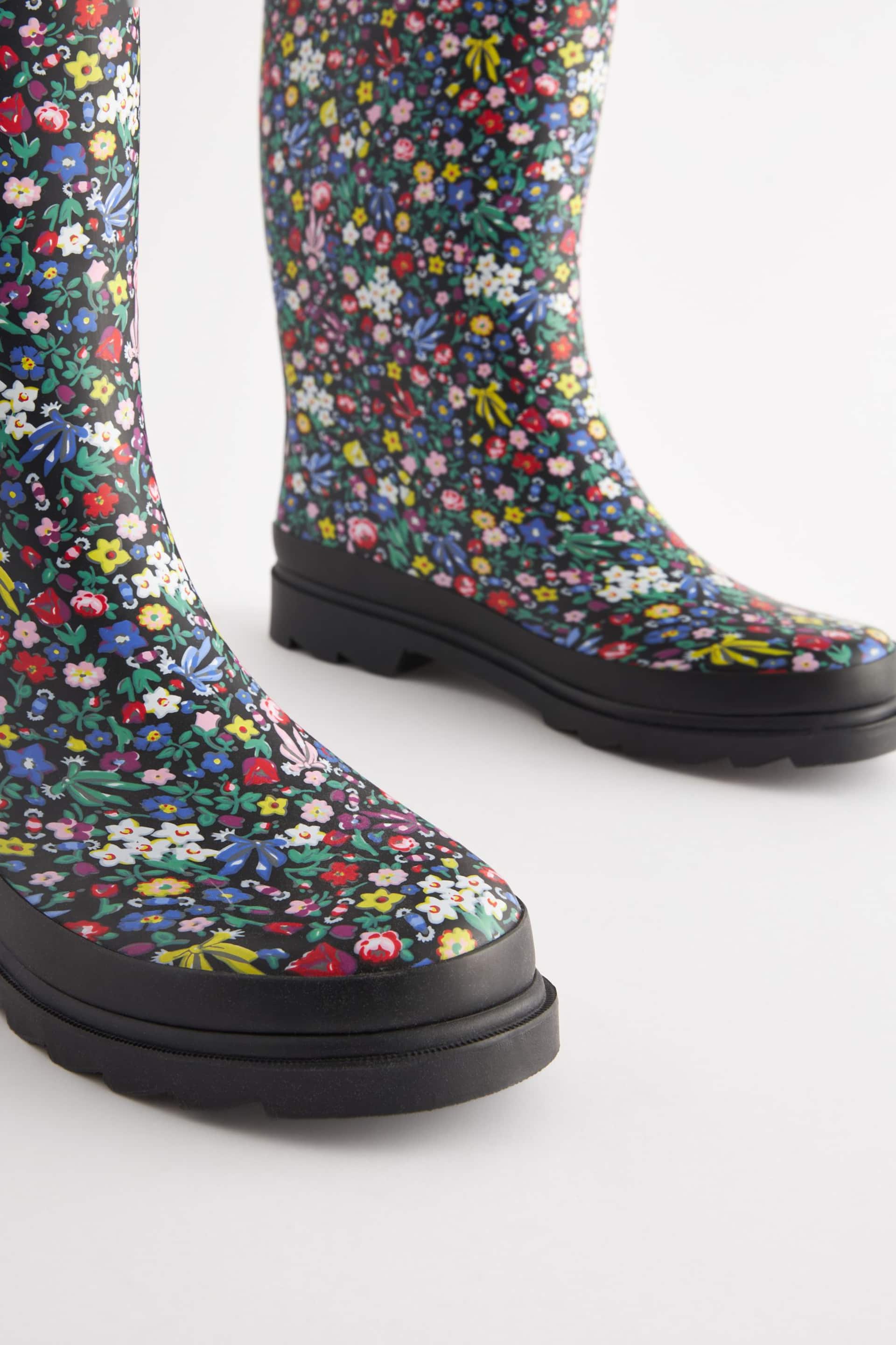 Cath Kidston Black Ditsy Floral Tall Wellies - Image 4 of 7