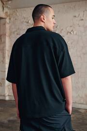 Black EDIT Plisse Polo Shirt - Image 6 of 8