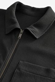 Black EDIT Plisse Polo Shirt - Image 8 of 8