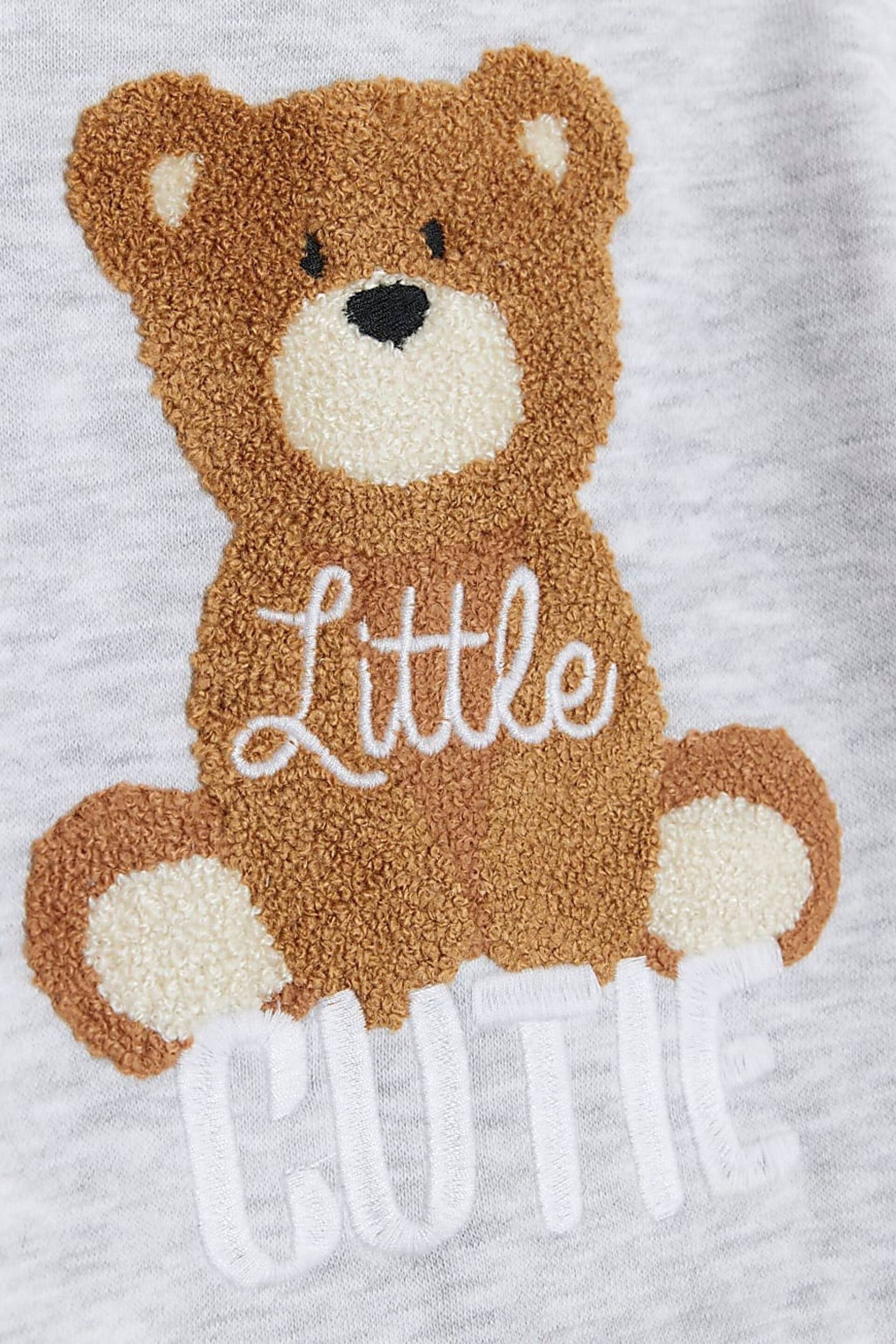 River Island Pink Baby Boys Teddy Bear Sweat Set - Image 5 of 5