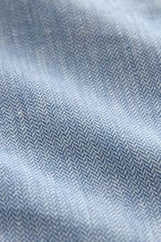Blue Textured Linen Blend Shorts - Image 7 of 7
