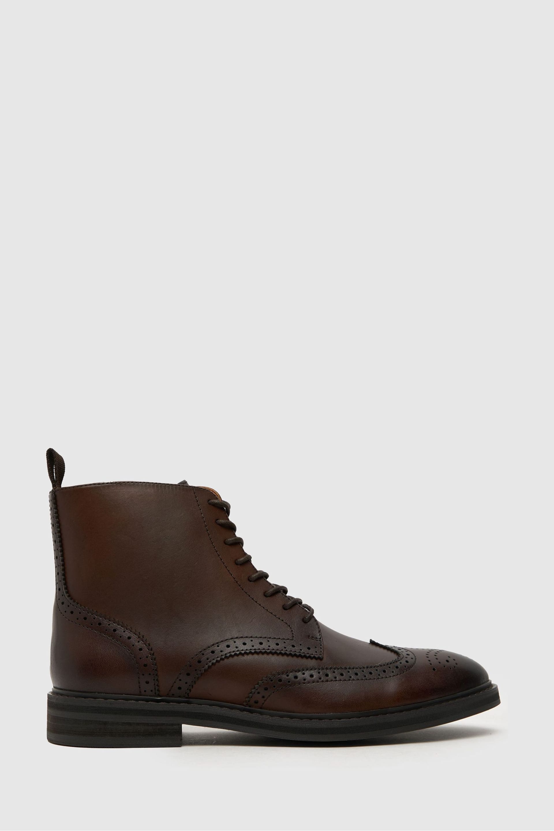 Schuh Draco Brogue Brown Boots - Image 1 of 4