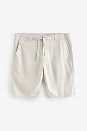 Light Grey Linen Viscose Shorts - Image 6 of 9