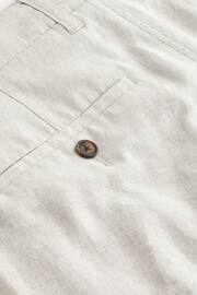 Light Grey Linen Viscose Shorts - Image 8 of 9