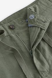 Sage Green Linen Viscose Shorts - Image 6 of 9