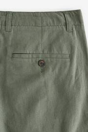 Sage Green Linen Viscose Shorts - Image 7 of 9