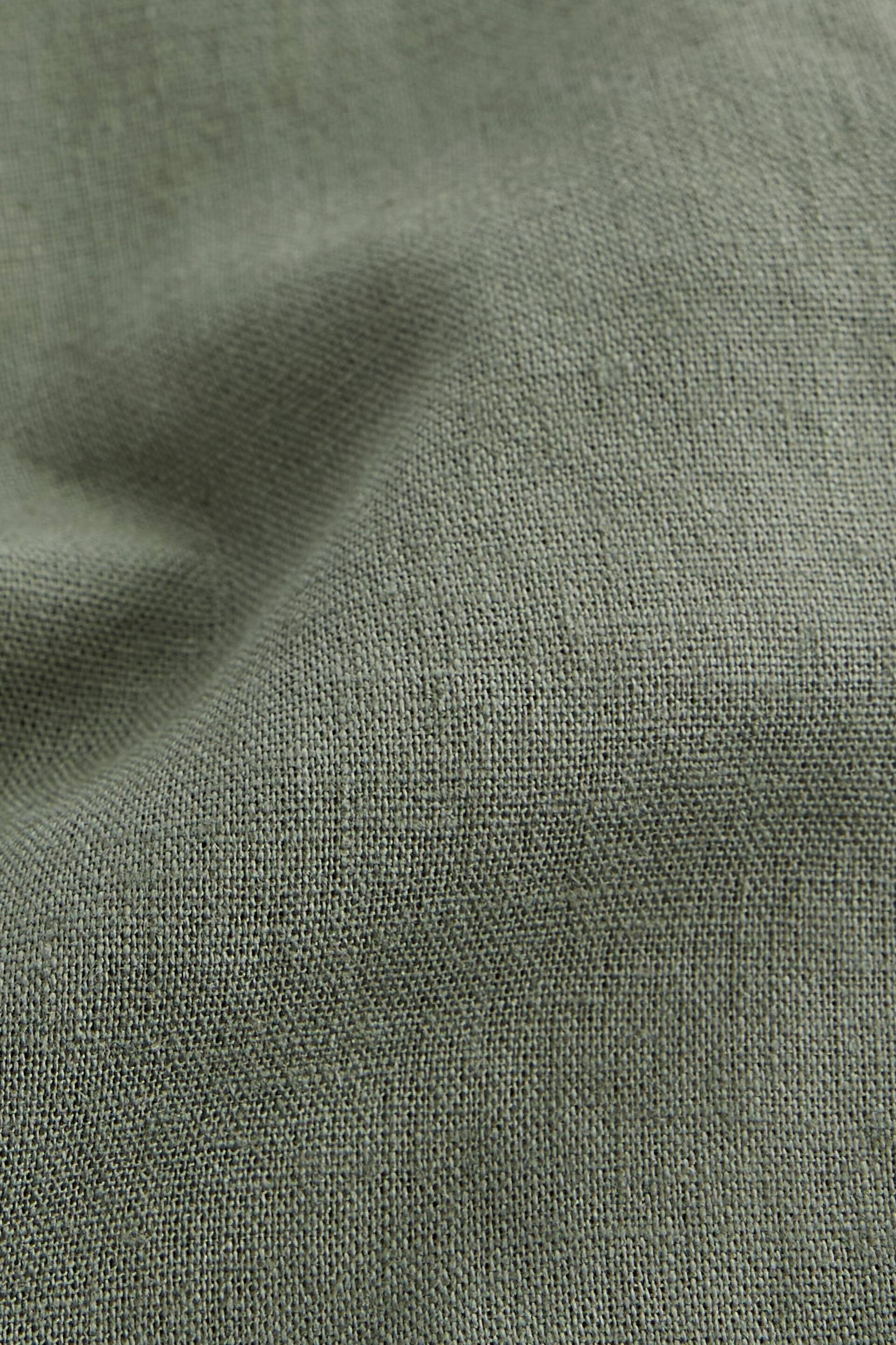 Sage Green Linen Viscose Shorts - Image 9 of 9
