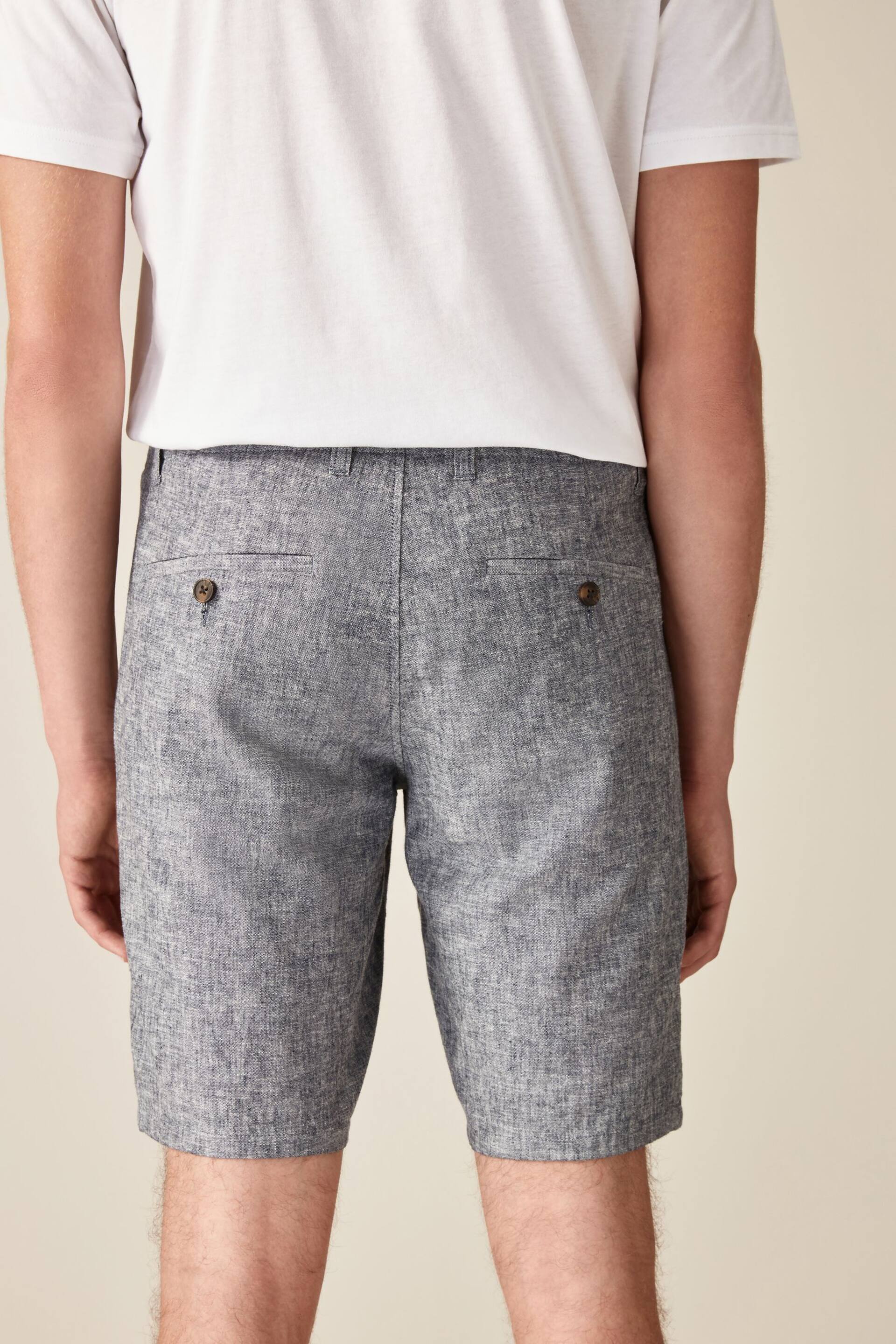 Grey Linen Viscose Shorts - Image 2 of 9