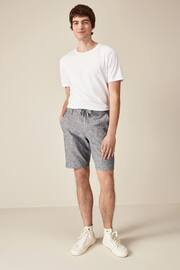 Grey Linen Viscose Shorts - Image 3 of 9