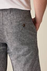 Grey Linen Viscose Shorts - Image 4 of 9
