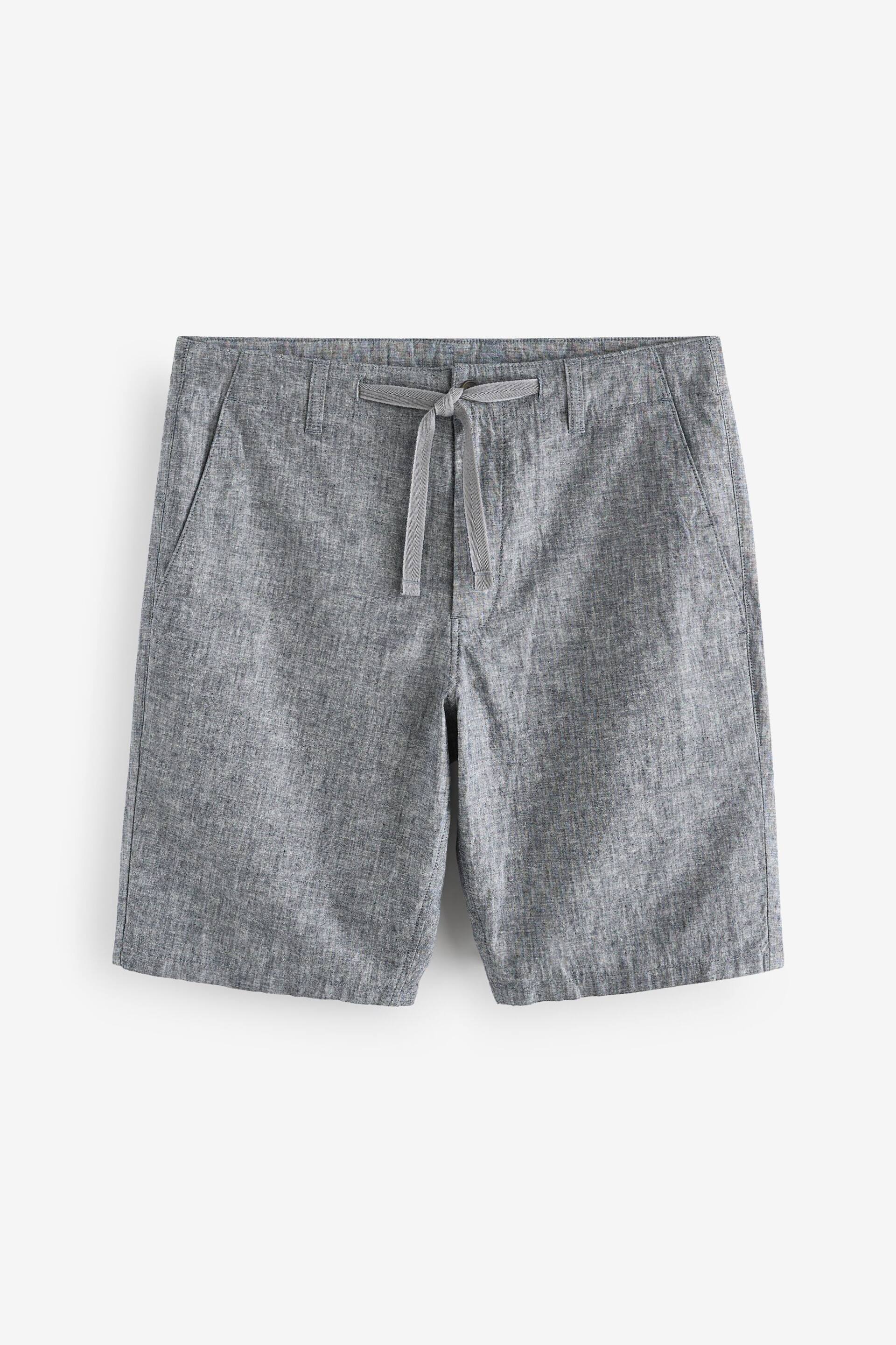 Grey Linen Viscose Shorts - Image 5 of 9