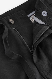 Black Linen Viscose Shorts - Image 10 of 10