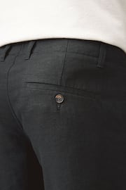 Black Linen Viscose Shorts - Image 5 of 10