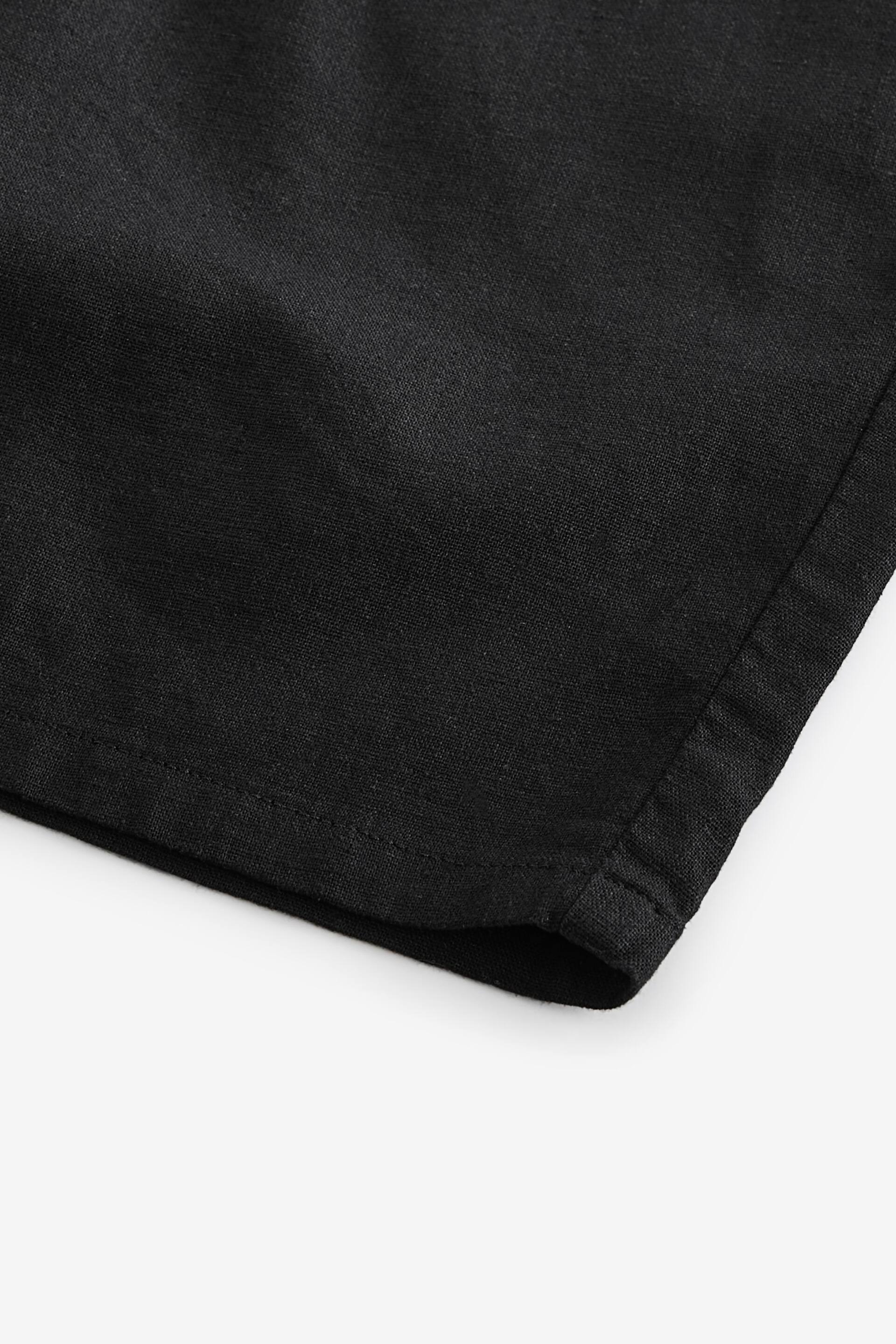 Black Linen Viscose Shorts - Image 7 of 10