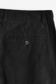 Black Linen Viscose Shorts - Image 9 of 10